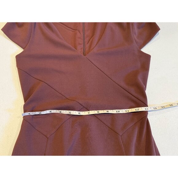 Express Womens Sheath Mini Dress Cap Sleeve Back Zip Dark Mauve Pink Size XS - Picture 6 of 9